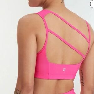 SWEATY BETTY  Asymmetric Sculpt Bralette - Size M- Hot Pink